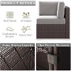 LayinSun 8 Piece Patio Furniture Set with 44" Propane Gas Fire Pit Table, Outdoor Sectional Conversation Set Wicker Rattan Sofa Set - 4 of 4