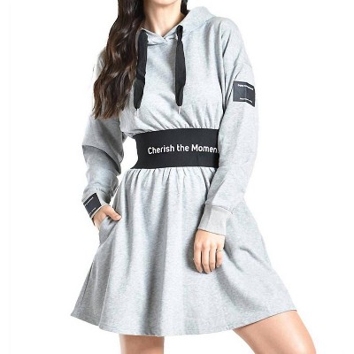 Women's Cherish the Mot Hooded Sweatshirt Dress - L'ATISTE