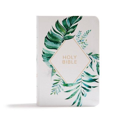 KJV On-The-Go Bible, White Floral Textured Leathertouch - by  Holman Bible Publishers (Leather Bound)