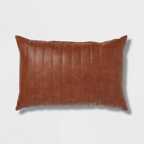 Threshold square faux leather throw pillow new arrivals