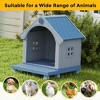 Plastic Outdoor Dog House with Porch, Grey and Blue - 4 of 4