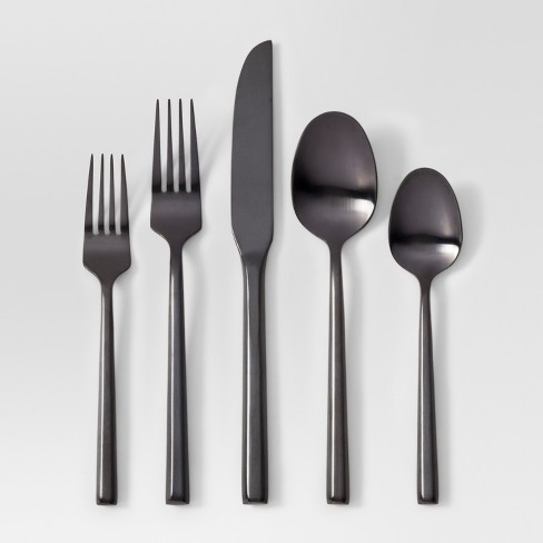 MatteBlack - Stainless Steel Matte Black Silverware Set - Cutlery & Flatware  – SucreEtCoton