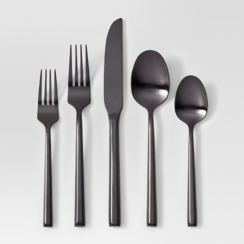 Lilia Matte Black Flatware (Set of 5)