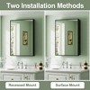 Elise Medicine Cabinet with Mirror, Surface or Recessed Bathroom Medicine Cabinet, Adjustable Tempered Glass Shelves, Reversible, Black - 3 of 4