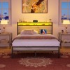 Aheaplus Platform Bed Frame with Charged Station and LED Lights - 3 of 4