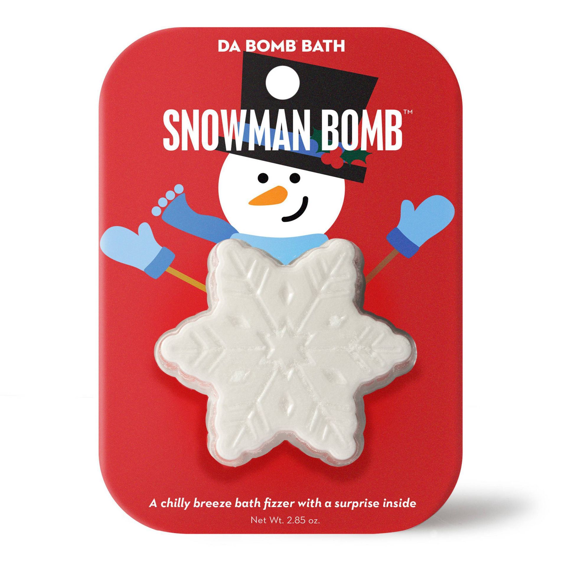 Da Bomb Bath Fizzers Stocking Stuffer Snowman Snowflake Bath Bomb - 2.85oz