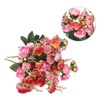 Unique Bargains Home Wedding Decoration Branch Heads Silk Artificial Mini Rose with Stem - 3 of 4