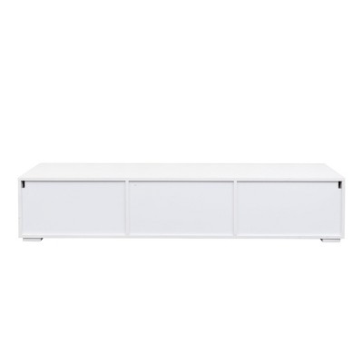 GlasFlength TV Stands and Consoles Fashion TV Stand Modern Entertainment Center with Storage Media Console for Living Room, White, 67.32"*18.9"*5.12"