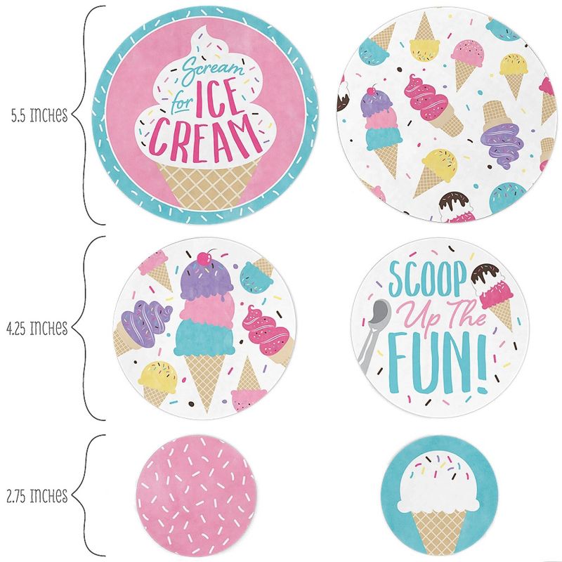 Big Dot of Happiness Scoop Up the Fun - Ice Cream - Sprinkles Party Giant Circle Confetti - Party Decorations - Large Confetti 27 Count, 2 of 8