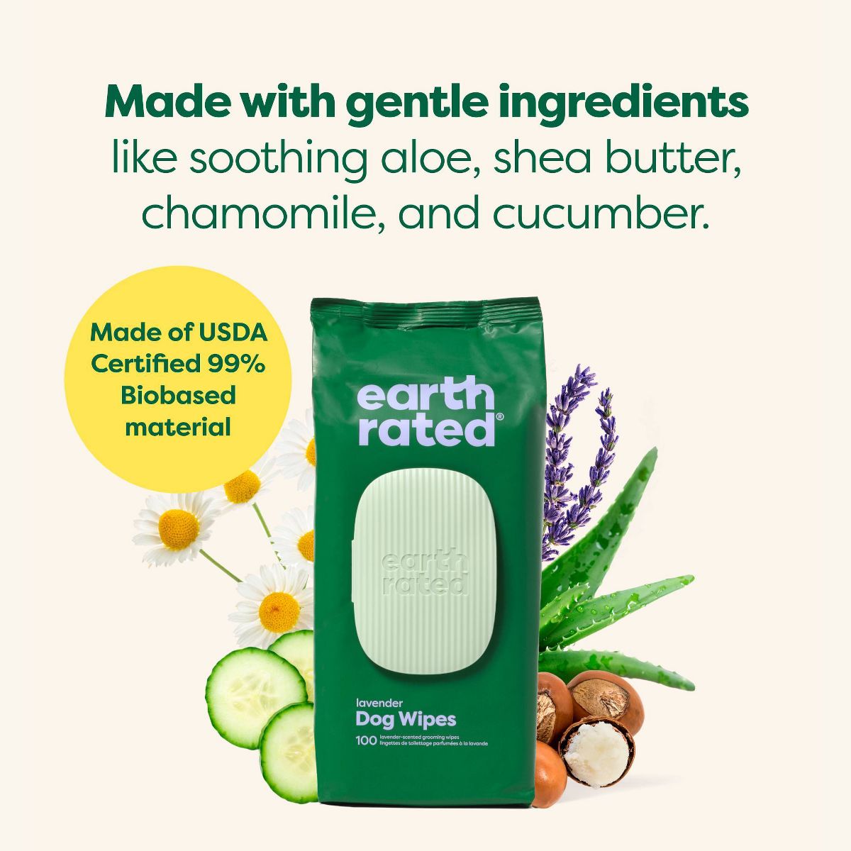 Earth Rated Thick Hypoallergenic Pet Grooming Wipes - Lavender Scent - 100ct - thumbnail 6