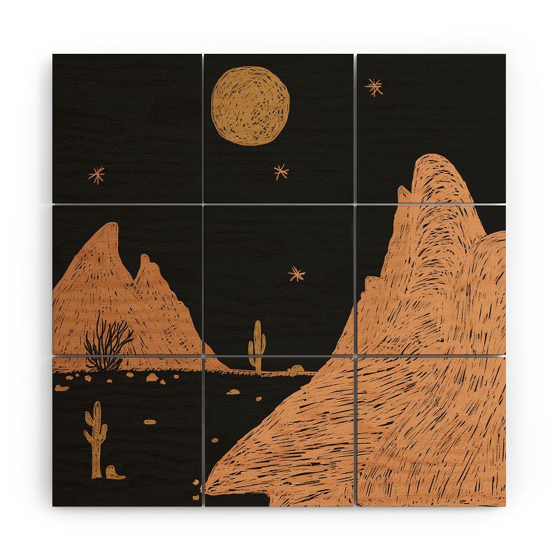 Alisa Galitsyna A Night in the Desert 3' x 3' Wood Wall Mural - Society6, 1 of 3