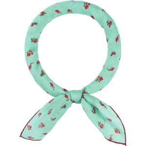 INSPIRE CHIC Women's Floral Printed Blended Cotton Small Square Neck Scarves 21.7x21.7" 1Pc - 1 of 4