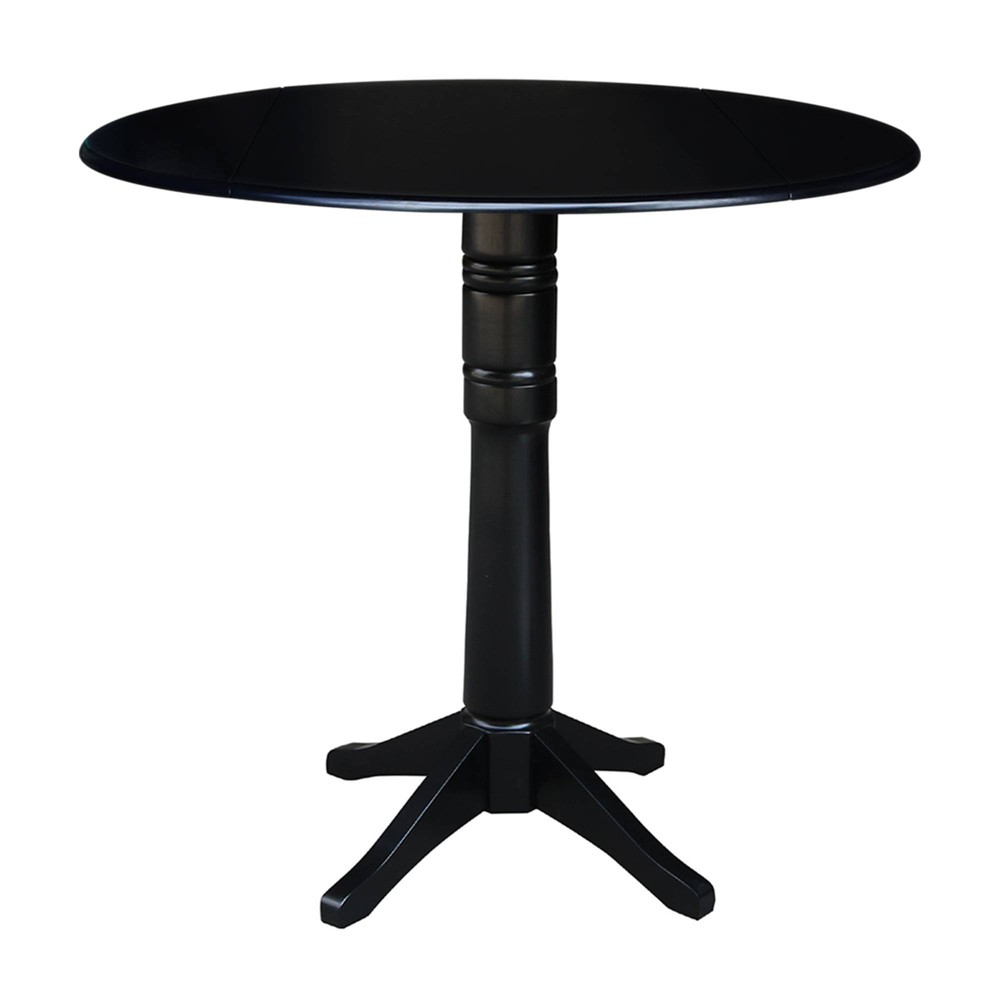 Photos - Garden & Outdoor Decoration 42.3" Sandon Bar Height Round Dual Drop Leaf Dining Table Black - Internat