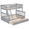 Sapphtopaz Bunk Bed with Drawers,Space-Saving Convertible Beds Frame with Ladder & Guardrail for Kids,Wood Bunk Beds for Bedroom - 3 of 4