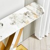 48-Inch Contemporary Entry Table with Curved Metal Base, Gold Finish for Hallway/Office - 3 of 4