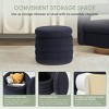 WestinTrends Alexandria Mid-Century Modern Faux Shearling Shearling Round Storage Ottoman - 4 of 4