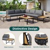 Patio Furniture Set with Loveseats, 4 Pieces Outdoor Sofa Set with Waterproof Cushions, Patio Furniture with Durable Iron-Wood Design - 2 of 4