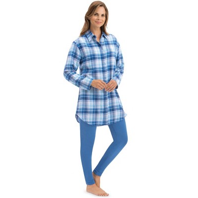 Collections Etc Lurex Plaid Flannel Tunic & Leggings 2-Piece Set