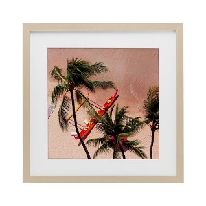 Stupell Industries Waikiki Beach Surf Coast Framed Print Under Glass - 1 of 4