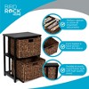 BirdRock Home 2 Tiered Hanging File Cubby with Wood Top - Brown Wash - 4 of 4