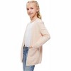 Clearlove Girls' Solid Color Knit Cardigan Long Sleeve Open Front Sweater with Pocket Cute Loose Fit Outerwear for Kids - 3 of 4