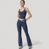 Anna-Kaci Women's Flare Leg Yoga Pants with Crossover High Waistband and Four-Way Stretch Fabric - 4 of 4
