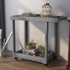 Metal Utility Service Cart with 2-Shelf, Locking Wheels, Lipped Shelves, 500 Lbs Capacity Rolling Cart for Home, Office, Patio, BBQ - 4 of 4