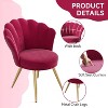 Dark Pink velvet decorative chair with gold metal legs, powder room vanity chair, living room upholstered guest chair - 2 of 4