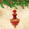 Glitter Lab 6.0 Inch Jeweled Hourglass Drop Christmas Tree Ornament , Christmas Decor Poland Glass Holiday (1PC) - 2 of 4