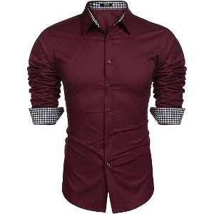 COOFANDY Men's Business Dress Shirt Long Sleeve Slim Fit Casual Button Down Shirt - 1 of 4