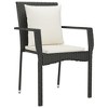vidaXL 4 pcs Poly Rattan Patio Chairs with Cushions - Durable, Comfortable and Weather-Resistant Outdoor Seats - Black and Cream White - 3 of 4