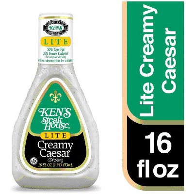 Ken's Steak House Lite Creamy Caesar Dressing 16 oz (Pack of 4)