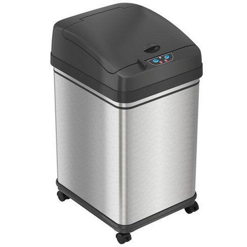 Itouchless Rolling Sensor Kitchen Trash Can With Wheels, Pet Lock, And ...