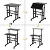 Height Adjustable Standing Desk w/ 4 Casters & Tiltable Tabletop - Mobile Computer Desk for Home & Office - 3 of 4