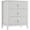 27.5" Wide 3 Drawer Nightstand Fluted Panel Modern Chest of Drawers Bedside Storage Table, for Living Room, Hallway, Entryway - 4 of 4