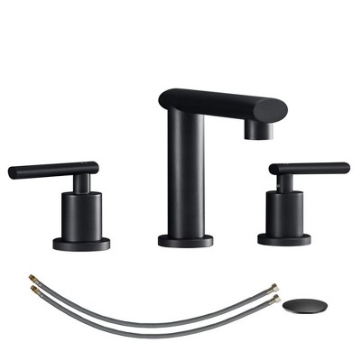 8-Inch 3 Hole 2-Handles Widespread Waterfall Bathroom Faucets for Sink with Pop Up Drain