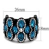 Slickblue Women's Black Statement Ring, Aquamarine and Clear Synthetic Crystals, Curved Sculptural Band, Sizes 5–10 - 2 of 4