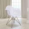 Emma and Oliver 2 Pack Transparent Side Chair with Arms and Gold Base - Accent & Side Chair - 2 of 4