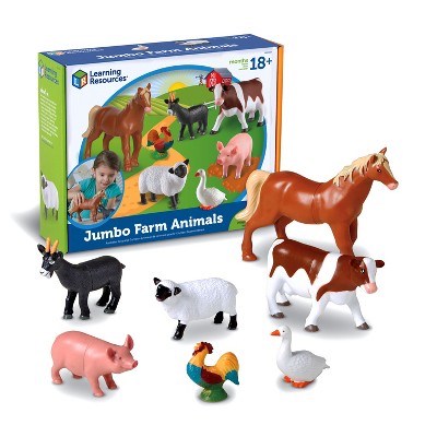 Learning Resources Jumbo Farm Animals Mommas And Babies - 8 Pieces