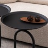 MAYEERTY 21.3''H Lantern-Shaped Metal End Table, Small Round Side Table, Modern Coffee Drink Cocktail Table for Living Room Corners Small Spaces - 3 of 4