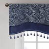 50x18 Valerie Jacquard Room Darkening Window Curtain Panel With Beads  Navy : Target