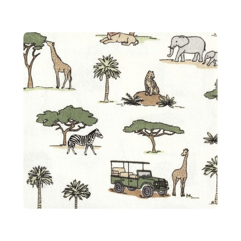 Hudson Baby Cotton Flannel Receiving Blankets, Going On Safari, One Size, 3 of 7