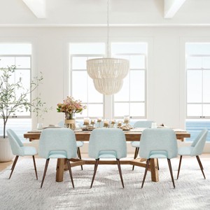 Modern Upholstered Dining Chairs Set, Mid-Century Fabric Chairs with Walnut Legs, Comfortable Padded Seat for Kitchen & Dining Room-Maison Boucle - 1 of 4