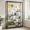 Gulches Rustic 70.9" Tall Plant Stand, 7-Shelf Flower Bonsai Shelf with 6 S-Hanging Hooks, Brown - 4 of 4