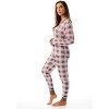 #followme Buffalo Plaid 2 Piece Thermal Pajama Set for Women -Jogger Winter Christmas PJs - 2 of 3