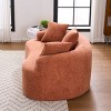 65" Curved Chenille Loveseat Sofa, Space-Saving Small Couch with 3 Pillows, No Assembly for Apartment Bedroom-3irtyhousy - 3 of 4