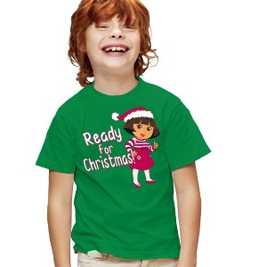 Boys' Short Sleeve Dora the Explorer Dora Ready For the Holidays T-Shirt - 1 of 4