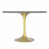 LeisureMod Verve 27" Square Dining Table - Modern Resin Top with Brushed Gold Pedestal Base Accent Side Table for Contemporary Kitchen and Home - 4 of 4