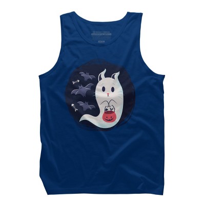 Men's Design By Humans halloween ghost cat By ArtStyleAlice Tank Top