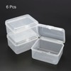 Unique Bargains Rectangular Clear Storage Container with Hinged Lid for Beads, Craft 6 Pcs - 3 of 4
